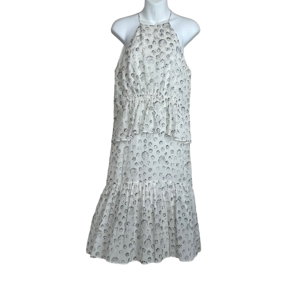 Tibi Silk Blend Halter Tie Neck‎ Dress Size 4 Polka Dot Fairycore Cottagecore
